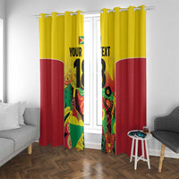 Custom Guyana Football Window Curtain Golden Jaguars Spirit - Yellow - Wonder Print Shop