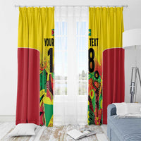 Custom Guyana Football Window Curtain Golden Jaguars Spirit - Yellow - Wonder Print Shop
