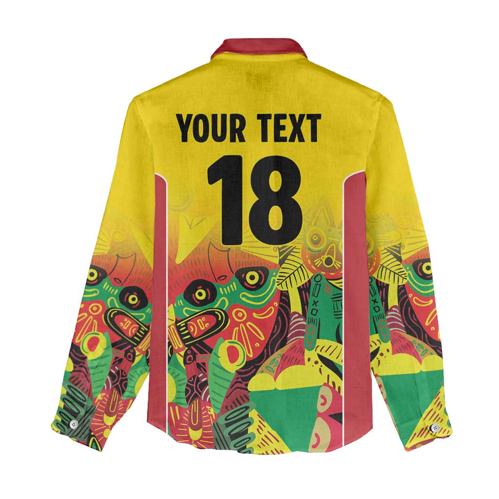 Custom Guyana Football Women Casual Shirt Golden Jaguars Spirit - Yellow - Wonder Print Shop