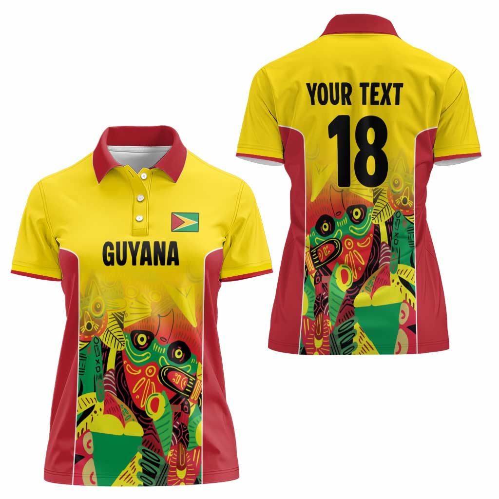 Custom Guyana Football Women Polo Shirt Golden Jaguars Spirit - Yellow - Wonder Print Shop
