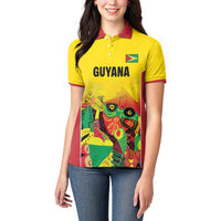 Custom Guyana Football Women Polo Shirt Golden Jaguars Spirit - Yellow - Wonder Print Shop