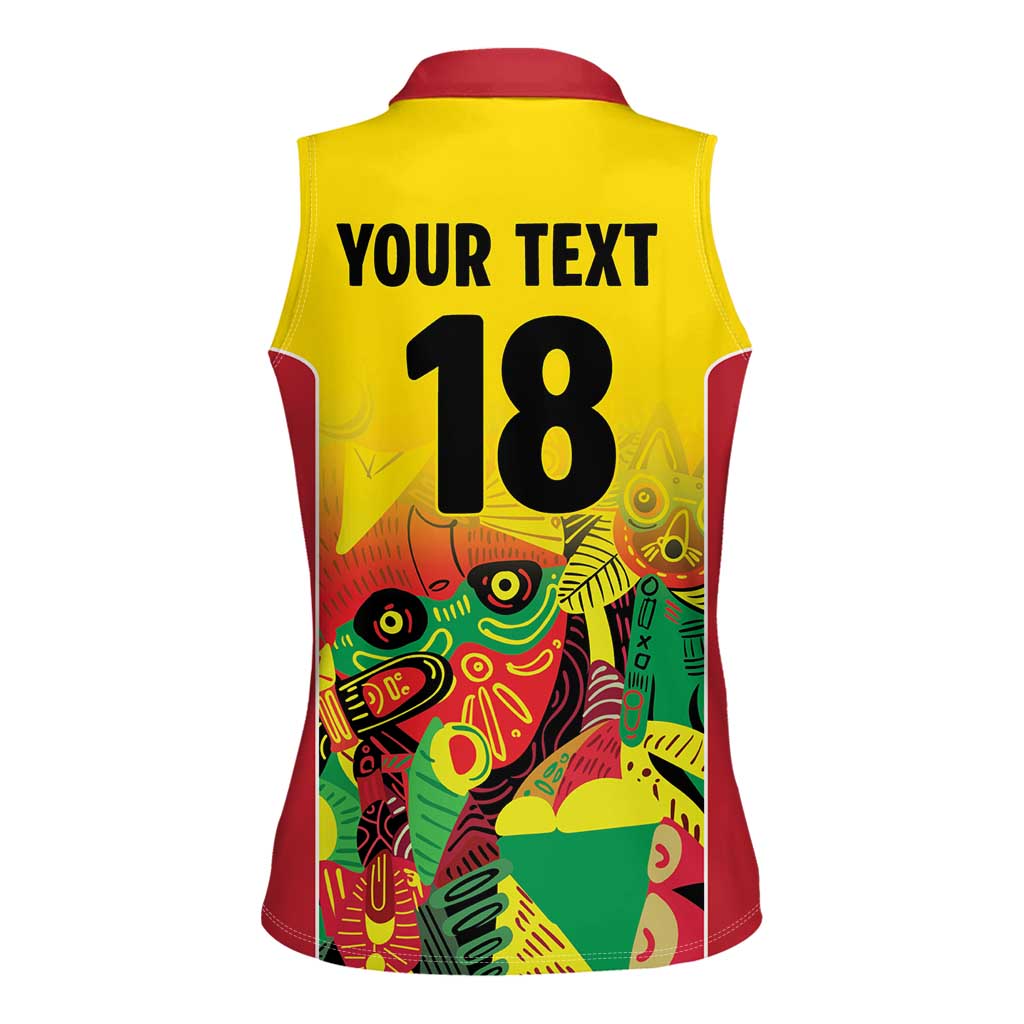 Custom Guyana Football Women Sleeveless Polo Shirt Golden Jaguars Spirit - Yellow - Wonder Print Shop