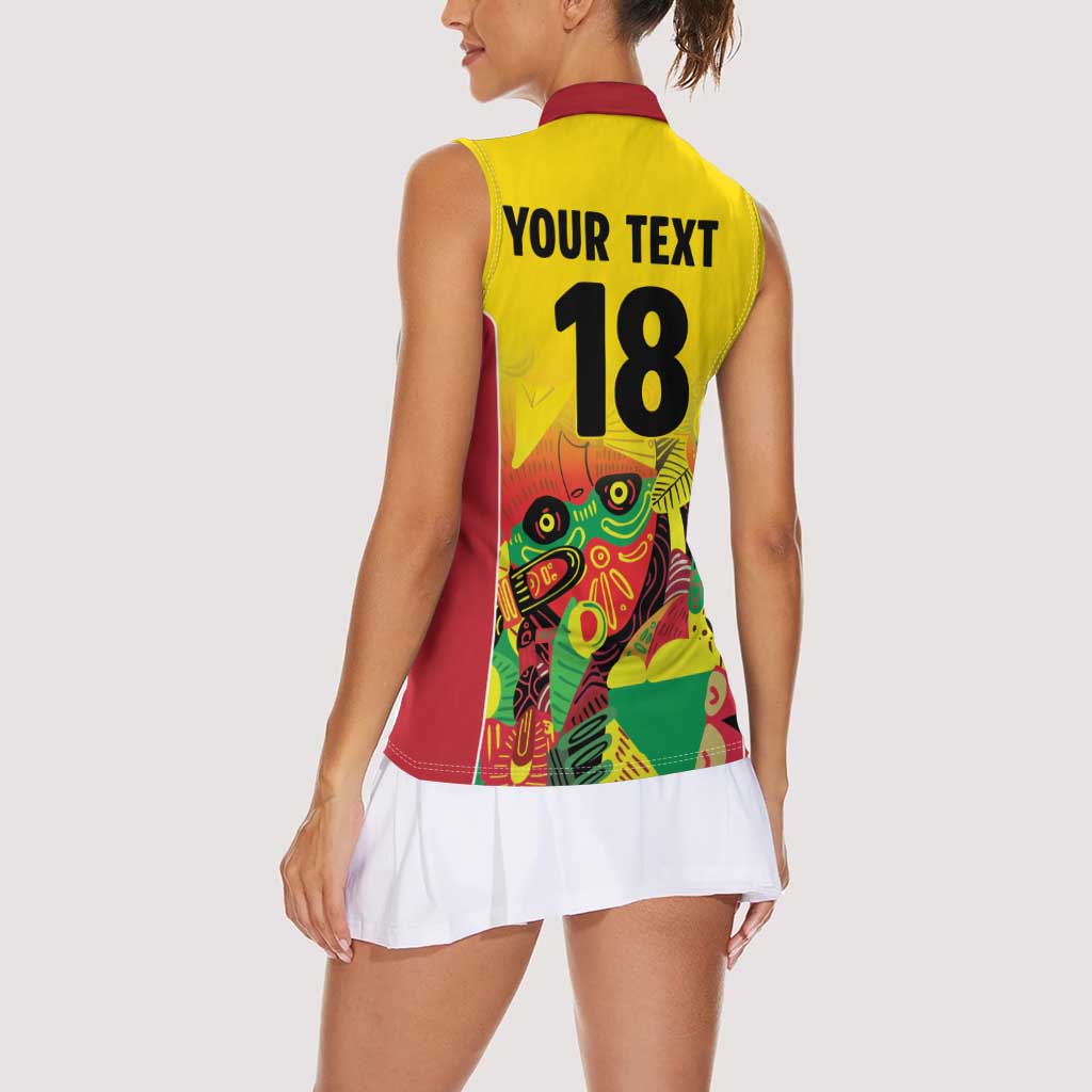 Custom Guyana Football Women Sleeveless Polo Shirt Golden Jaguars Spirit - Yellow - Wonder Print Shop