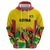 Custom Guyana Football Zip Hoodie Golden Jaguars Spirit - Yellow - Wonder Print Shop
