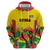 Custom Guyana Football Zip Hoodie Golden Jaguars Spirit - Yellow - Wonder Print Shop