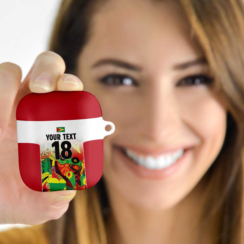 Custom Guyana Football AirPods Case Golden Jaguars Spirit - White - Wonder Print Shop