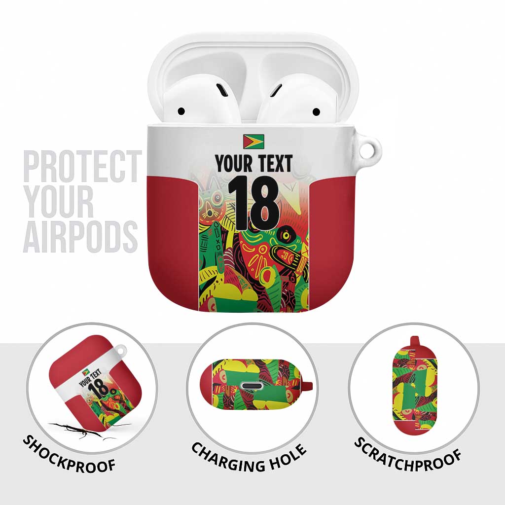 Custom Guyana Football AirPods Case Golden Jaguars Spirit - White - Wonder Print Shop