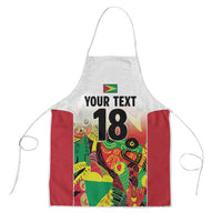 Custom Guyana Football Apron Golden Jaguars Spirit - White - Wonder Print Shop