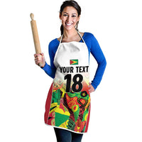 Custom Guyana Football Apron Golden Jaguars Spirit - White - Wonder Print Shop