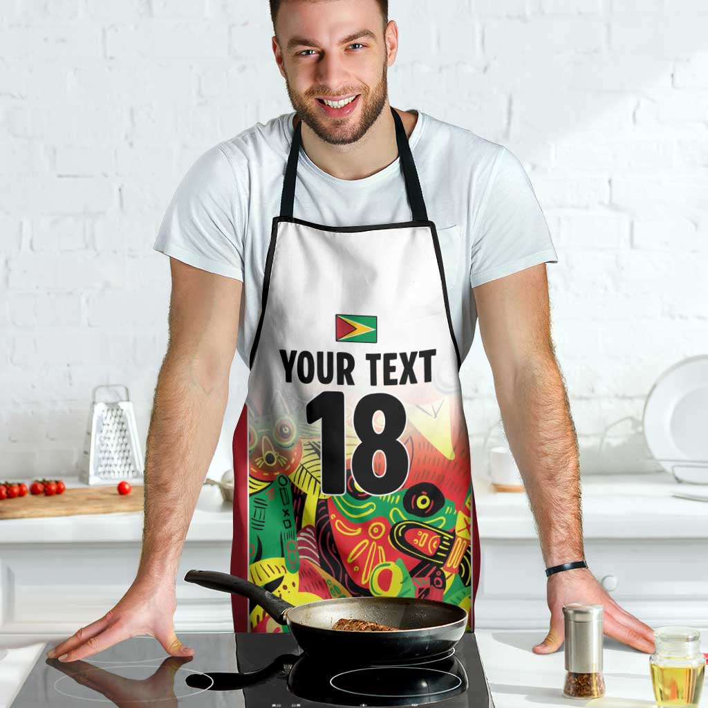 Custom Guyana Football Apron Golden Jaguars Spirit - White - Wonder Print Shop