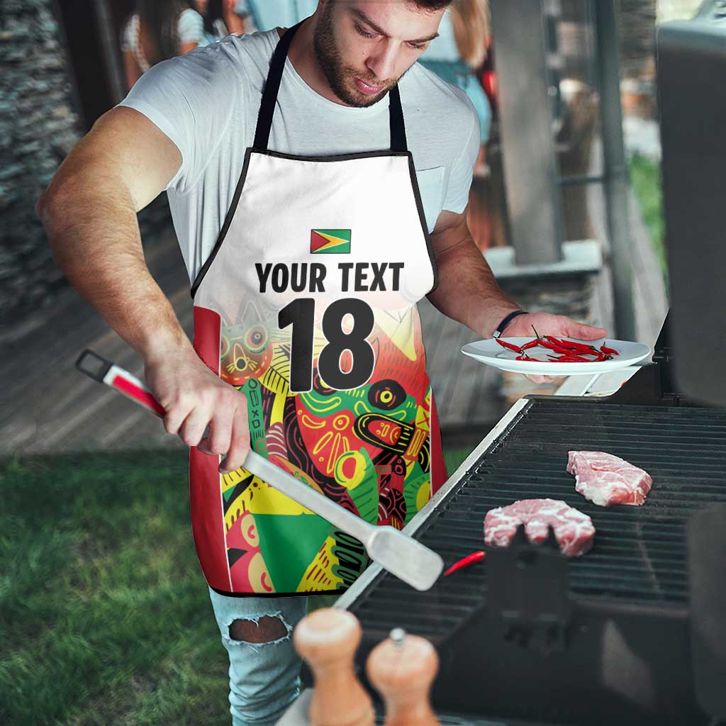 Custom Guyana Football Apron Golden Jaguars Spirit - White - Wonder Print Shop