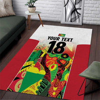 Custom Guyana Football Area Rug Golden Jaguars Spirit - White - Wonder Print Shop