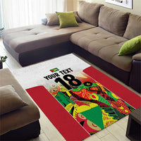 Custom Guyana Football Area Rug Golden Jaguars Spirit - White - Wonder Print Shop