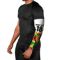 Custom Guyana Football Arm Sleeves Golden Jaguars Spirit - White - Wonder Print Shop