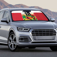 Custom Guyana Football Auto Sun Shade Golden Jaguars Spirit - White - Wonder Print Shop