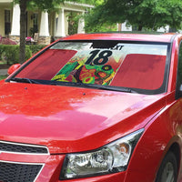 Custom Guyana Football Auto Sun Shade Golden Jaguars Spirit - White - Wonder Print Shop