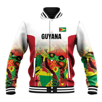 Custom Guyana Football Baseball Jacket Golden Jaguars Spirit - White - Wonder Print Shop
