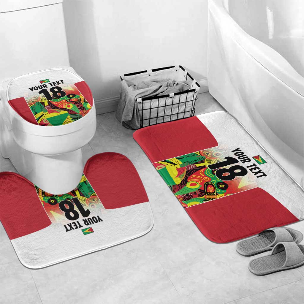 Custom Guyana Football Bathroom Set Golden Jaguars Spirit - White - Wonder Print Shop