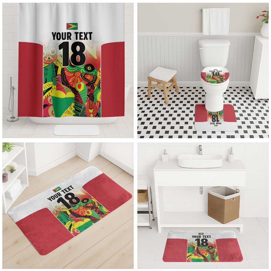 Custom Guyana Football Bathroom Set Golden Jaguars Spirit - White - Wonder Print Shop