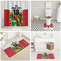 Custom Guyana Football Bathroom Set Golden Jaguars Spirit - White - Wonder Print Shop