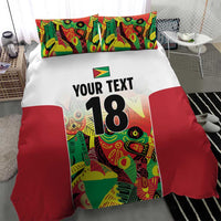 Custom Guyana Football Bedding Set Golden Jaguars Spirit - White - Wonder Print Shop