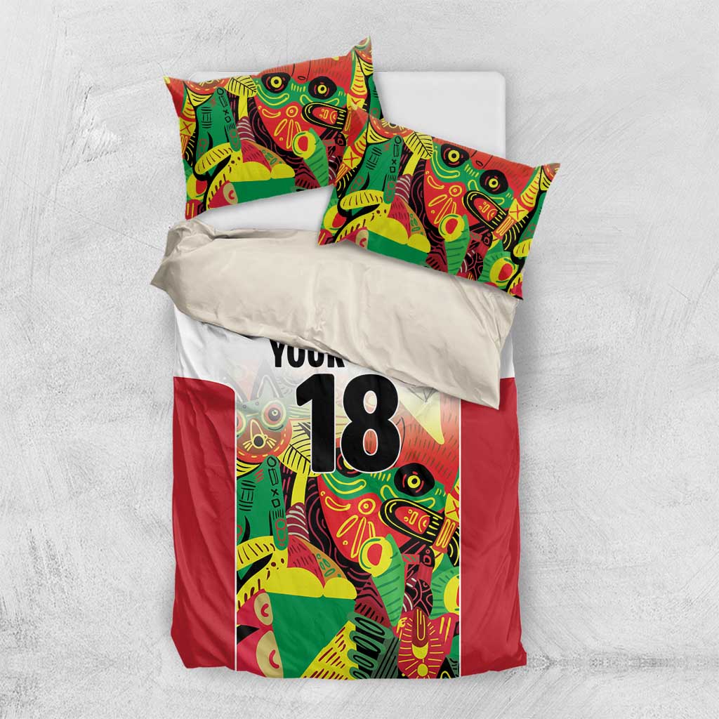 Custom Guyana Football Bedding Set Golden Jaguars Spirit - White - Wonder Print Shop