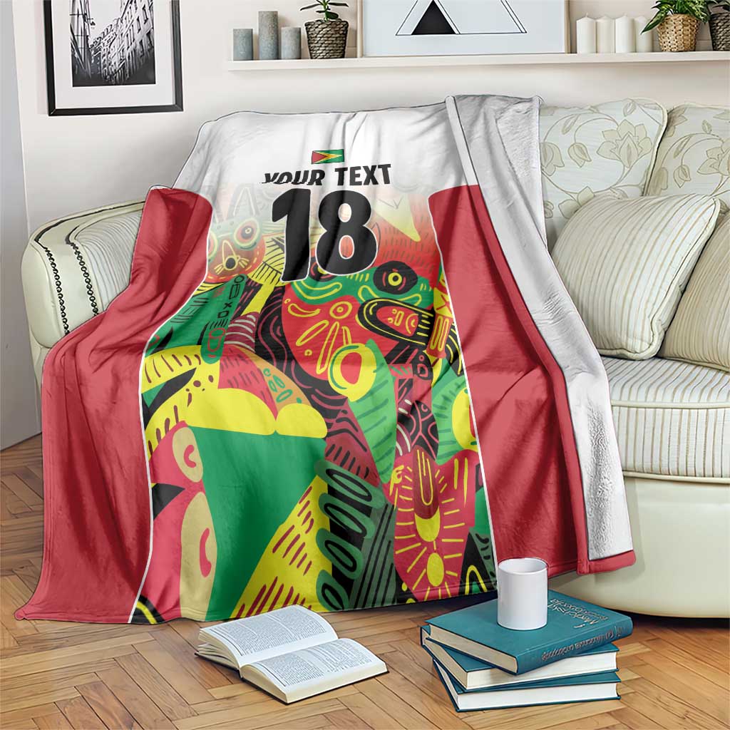 Custom Guyana Football Blanket Golden Jaguars Spirit - White - Wonder Print Shop