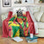Custom Guyana Football Blanket Golden Jaguars Spirit - White - Wonder Print Shop