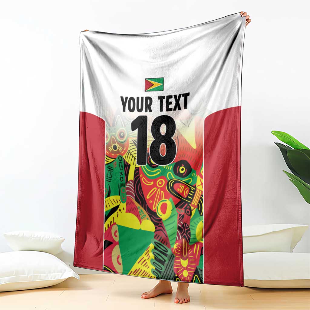 Custom Guyana Football Blanket Golden Jaguars Spirit - White - Wonder Print Shop