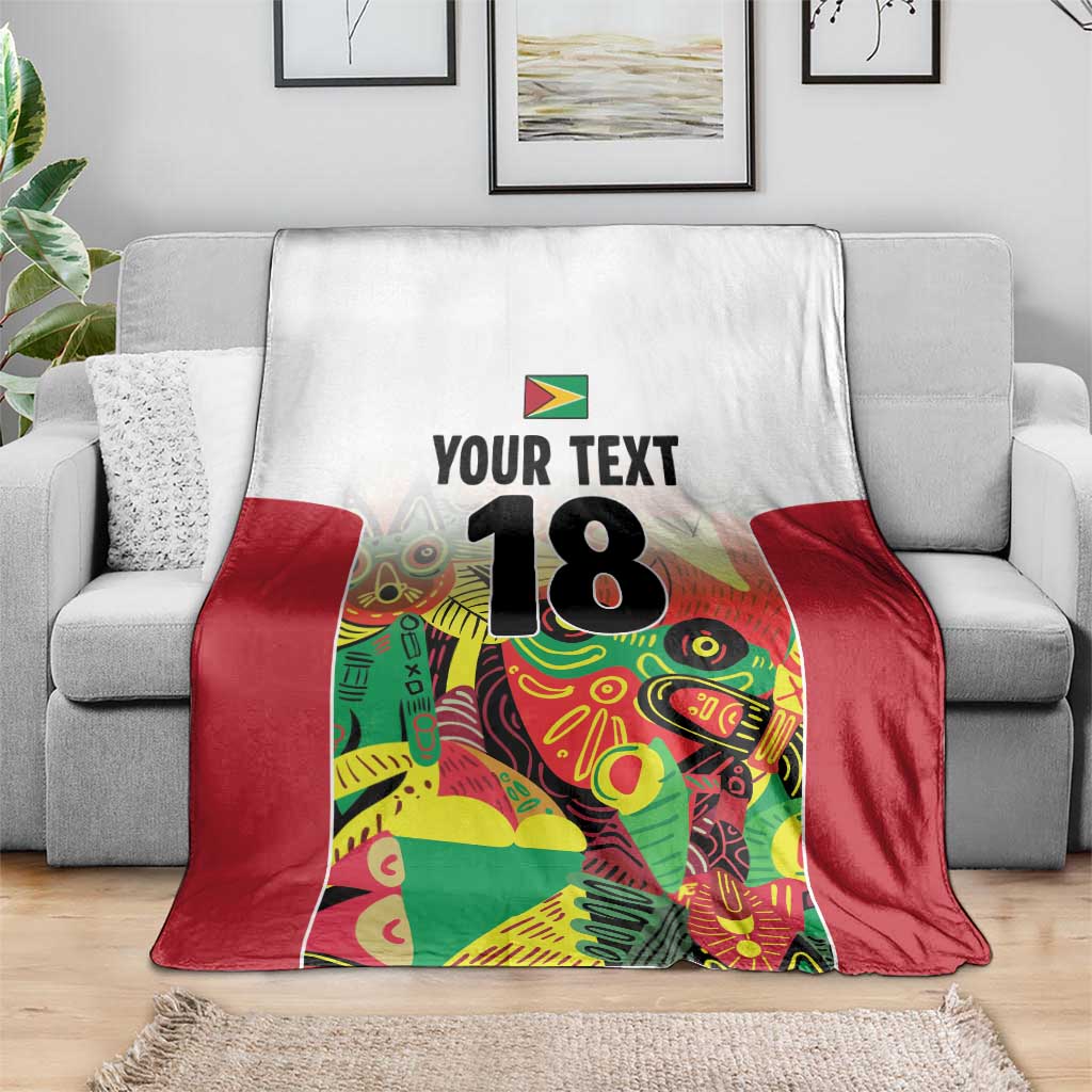 Custom Guyana Football Blanket Golden Jaguars Spirit - White - Wonder Print Shop