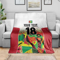 Custom Guyana Football Blanket Golden Jaguars Spirit - White - Wonder Print Shop