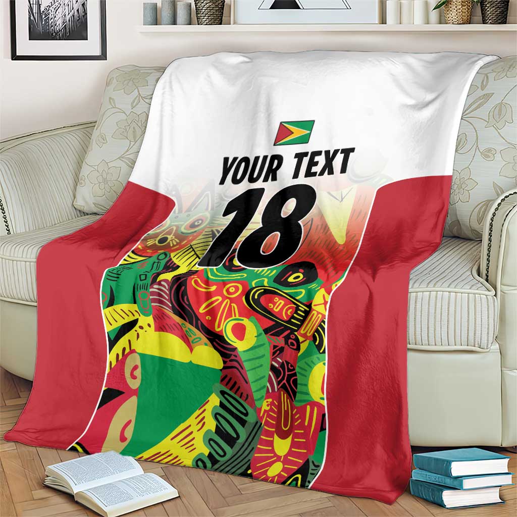 Custom Guyana Football Blanket Golden Jaguars Spirit - White - Wonder Print Shop