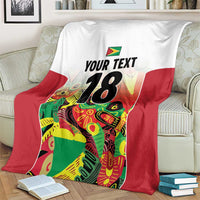 Custom Guyana Football Blanket Golden Jaguars Spirit - White - Wonder Print Shop
