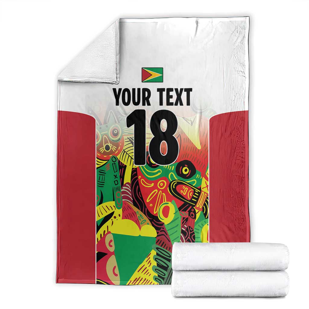 Custom Guyana Football Blanket Golden Jaguars Spirit - White - Wonder Print Shop