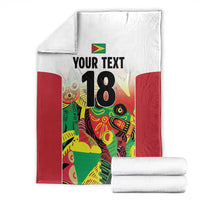 Custom Guyana Football Blanket Golden Jaguars Spirit - White - Wonder Print Shop