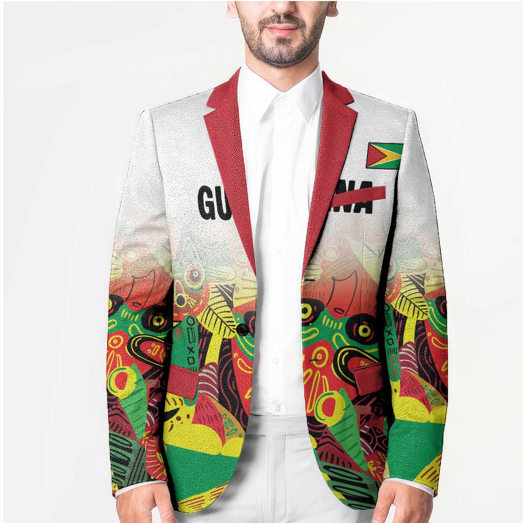 Custom Guyana Football Blazer Golden Jaguars Spirit - White - Wonder Print Shop