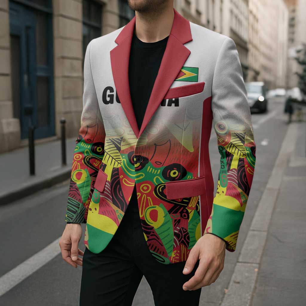 Custom Guyana Football Blazer Golden Jaguars Spirit - White - Wonder Print Shop