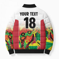 Custom Guyana Football Bomber Puffer Jacket Golden Jaguars Spirit - White - Wonder Print Shop