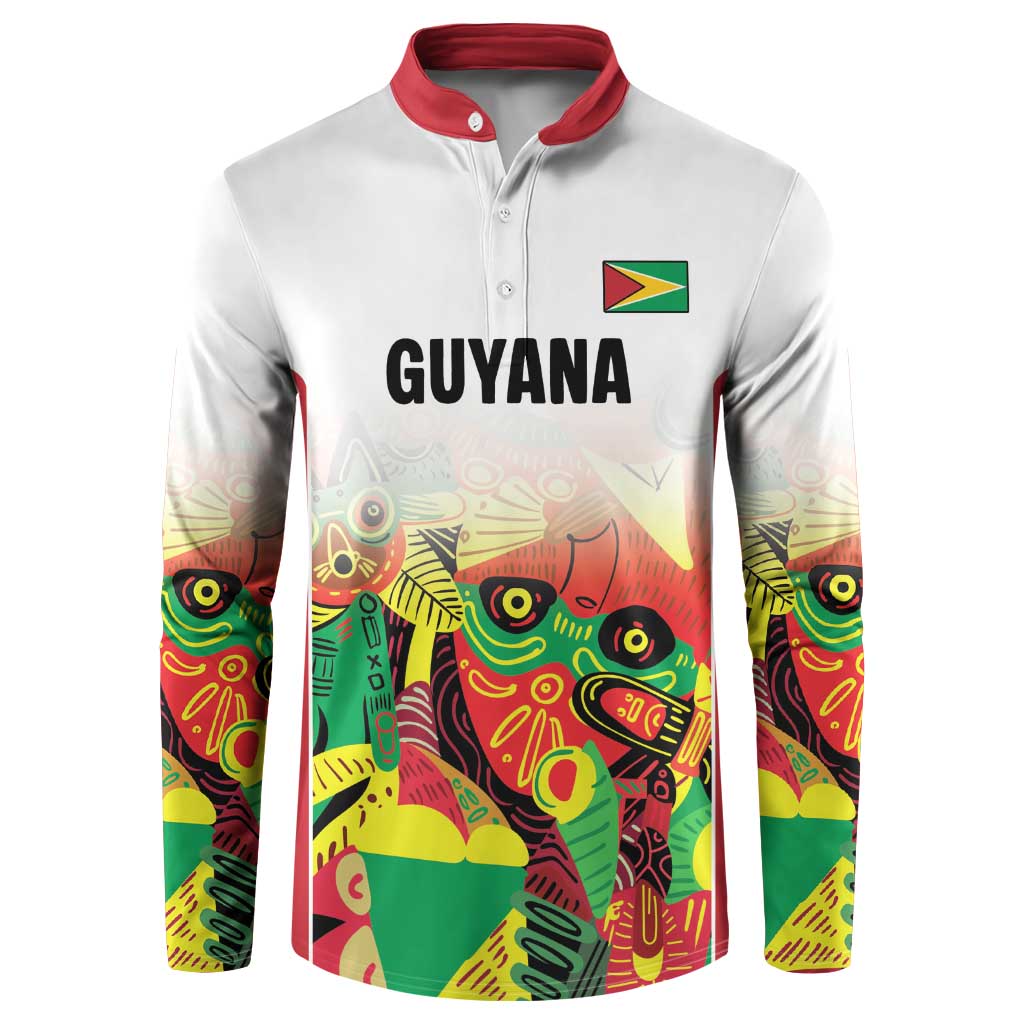 Custom Guyana Football Button Sweatshirt Golden Jaguars Spirit - White - Wonder Print Shop