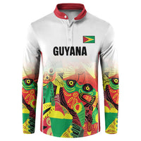 Custom Guyana Football Button Sweatshirt Golden Jaguars Spirit - White - Wonder Print Shop