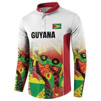 Custom Guyana Football Button Sweatshirt Golden Jaguars Spirit - White - Wonder Print Shop