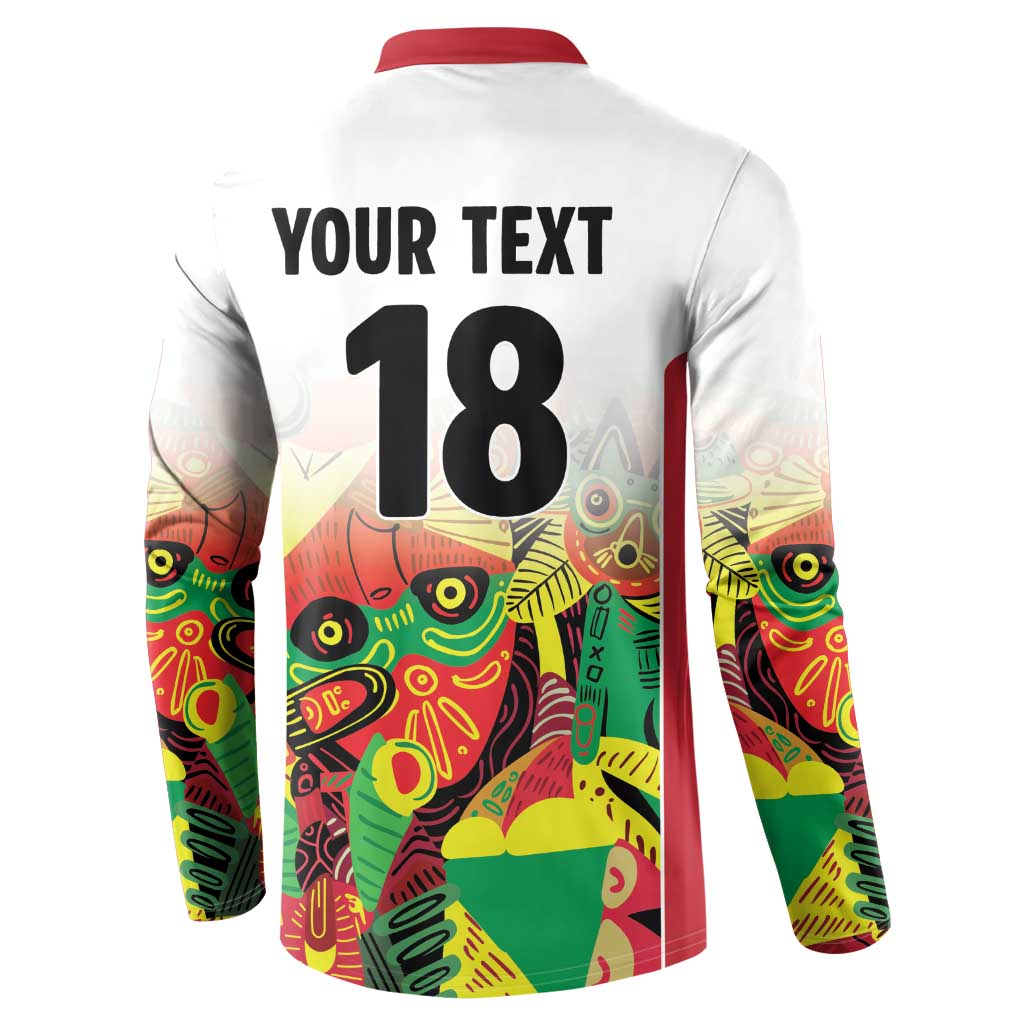 Custom Guyana Football Button Sweatshirt Golden Jaguars Spirit - White - Wonder Print Shop