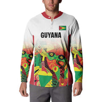 Custom Guyana Football Button Sweatshirt Golden Jaguars Spirit - White - Wonder Print Shop