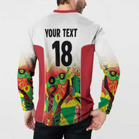 Custom Guyana Football Button Sweatshirt Golden Jaguars Spirit - White - Wonder Print Shop