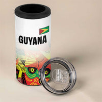 Custom Guyana Football 4 in 1 Can Cooler Tumbler Golden Jaguars Spirit - White - Wonder Print Shop