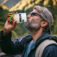 Custom Guyana Football 4 in 1 Can Cooler Tumbler Golden Jaguars Spirit - White - Wonder Print Shop