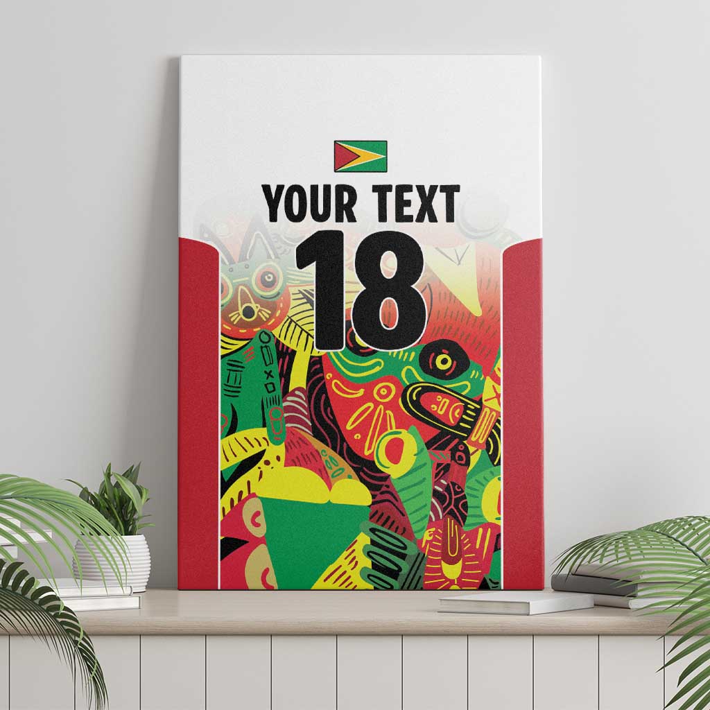 Custom Guyana Football Canvas Wall Art Golden Jaguars Spirit - White - Wonder Print Shop