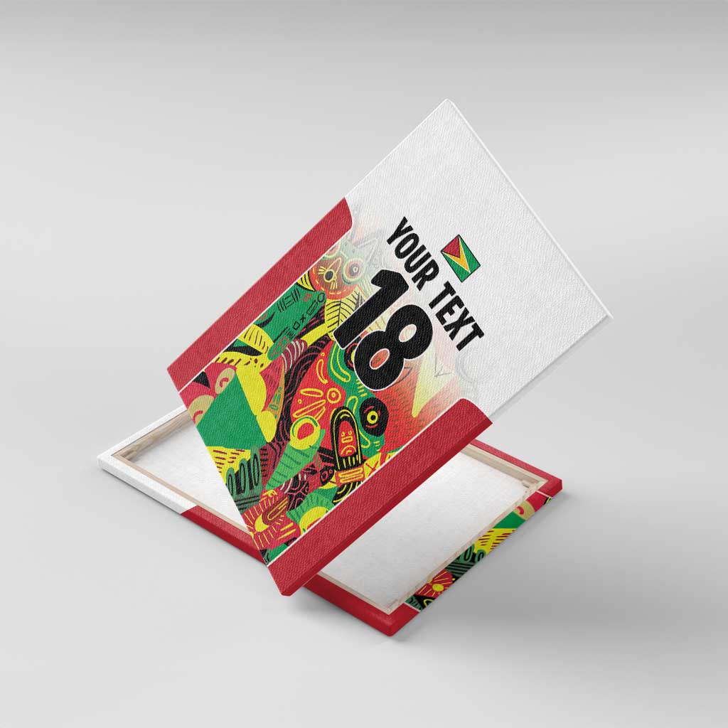 Custom Guyana Football Canvas Wall Art Golden Jaguars Spirit - White - Wonder Print Shop