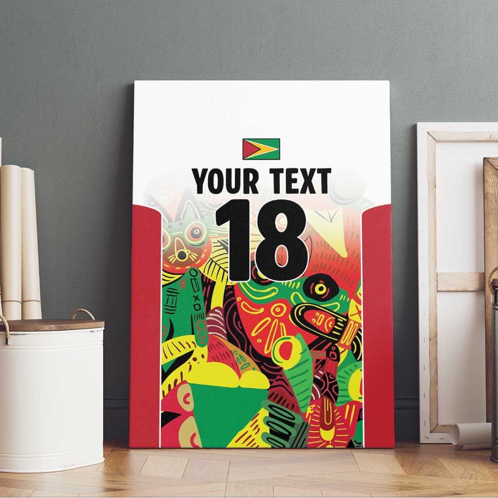 Custom Guyana Football Canvas Wall Art Golden Jaguars Spirit - White - Wonder Print Shop