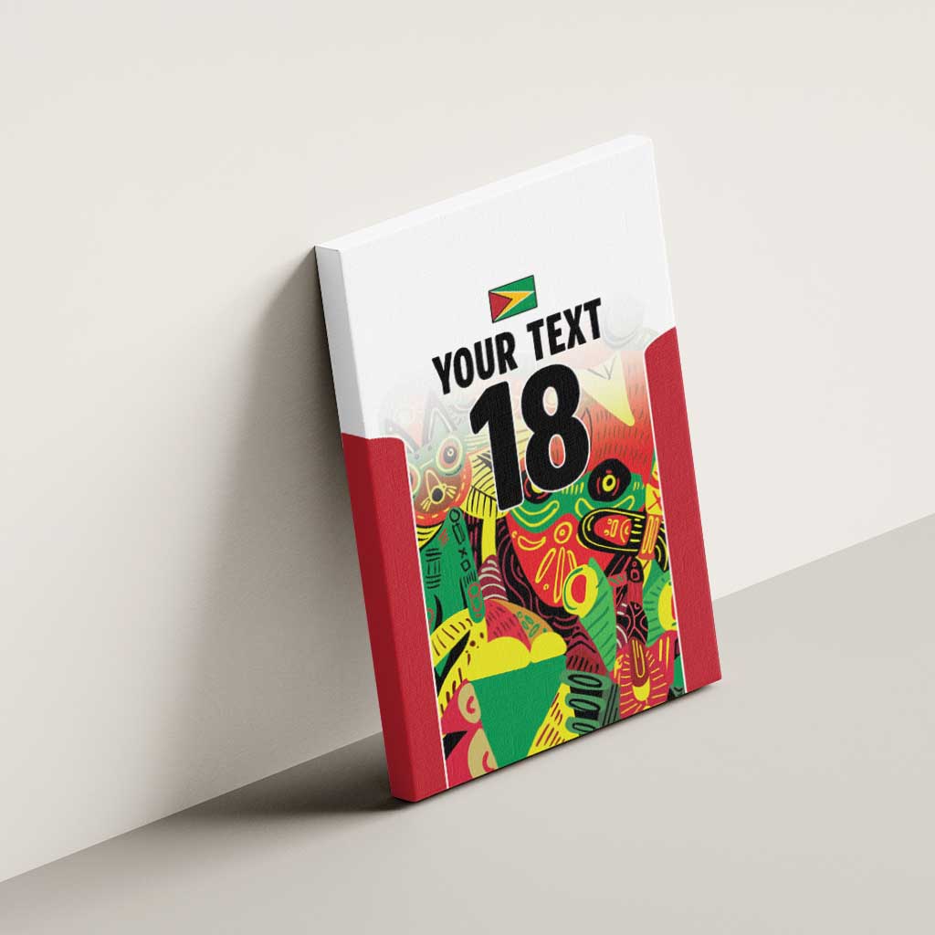 Custom Guyana Football Canvas Wall Art Golden Jaguars Spirit - White - Wonder Print Shop